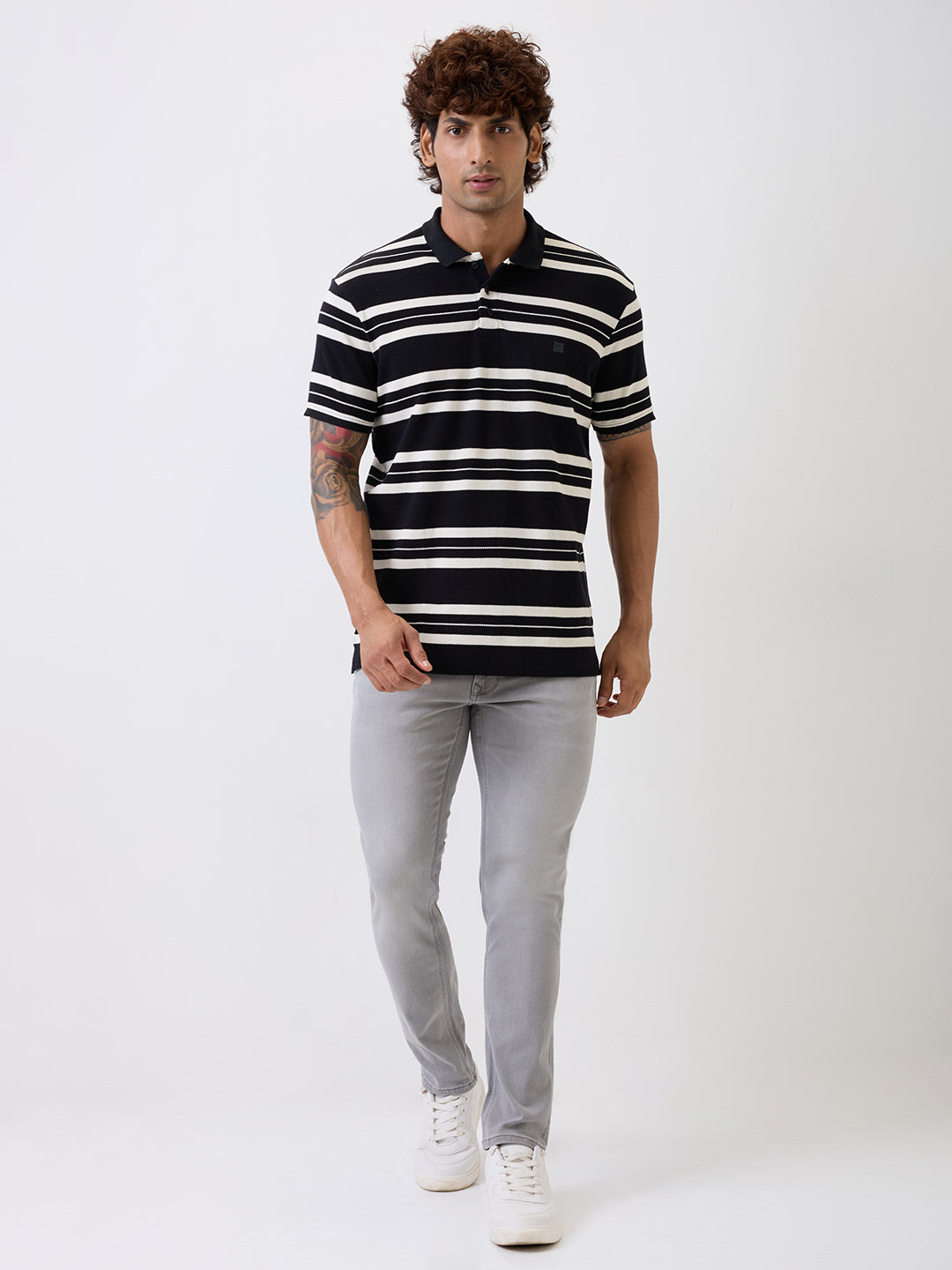 Spykar Grey Mid Rise Regular Fit Casual Jeans For Men