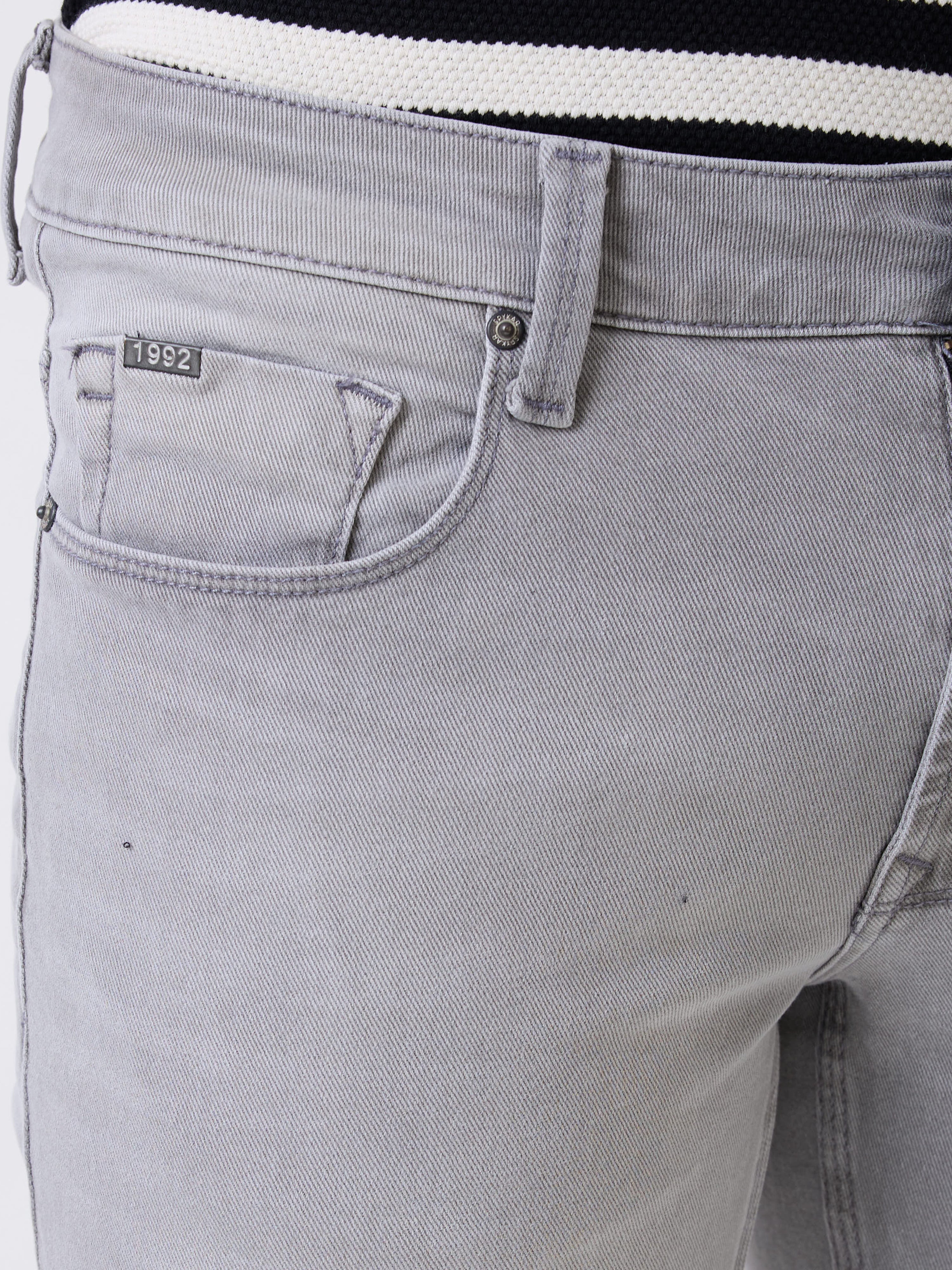 Spykar Grey Mid Rise Regular Fit Casual Jeans For Men
