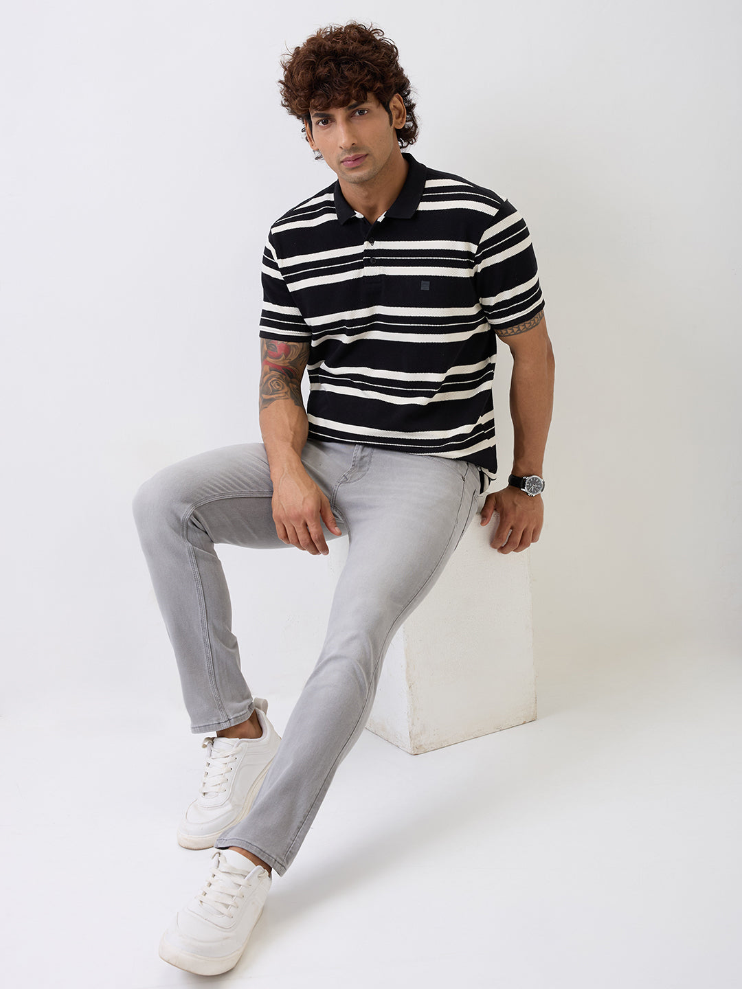 Spykar Grey Mid Rise Regular Fit Casual Jeans For Men