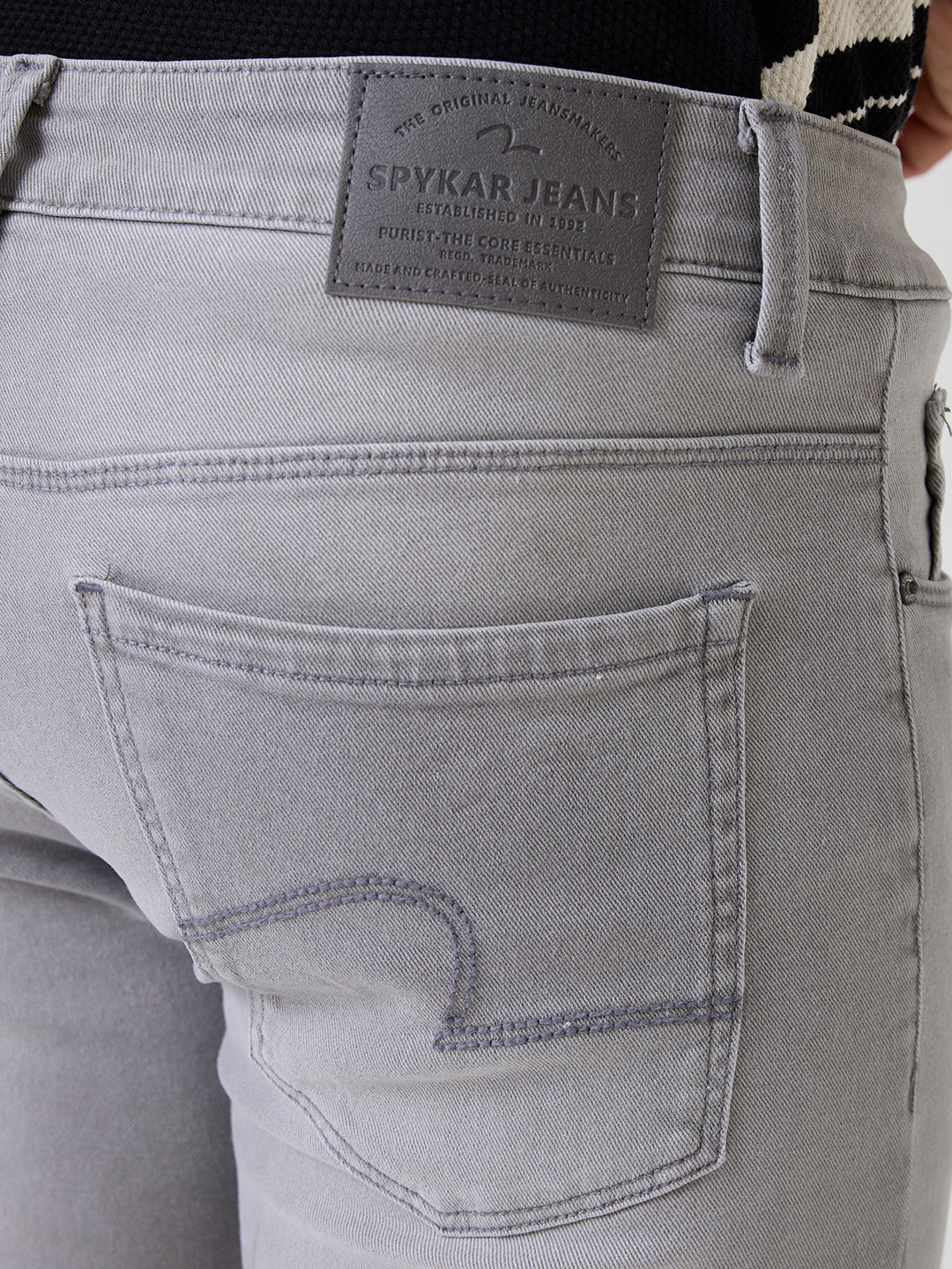 Spykar Grey Mid Rise Regular Fit Casual Jeans For Men