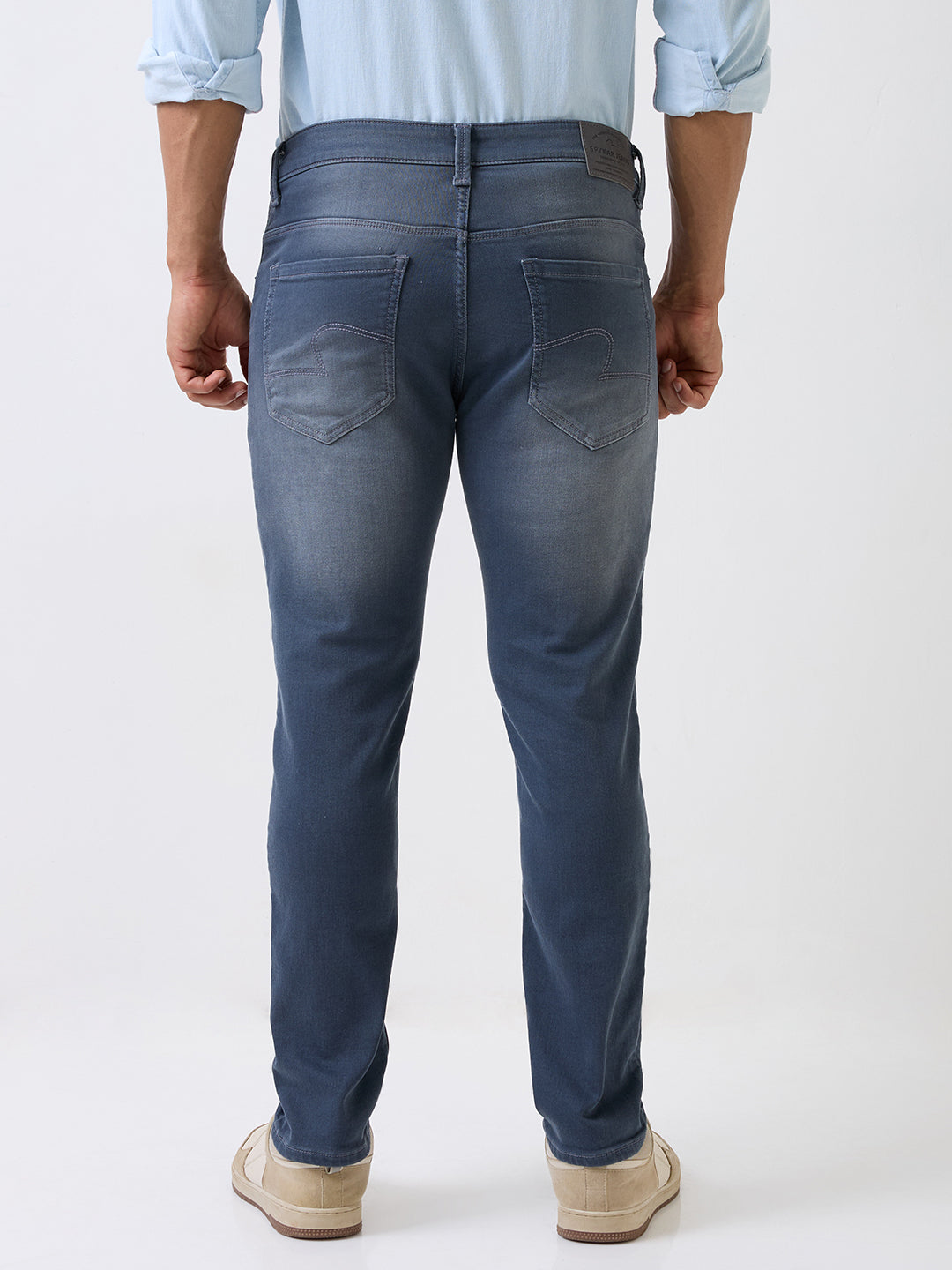 Spykar Grey Mid Rise Regular Fit Casual Jeans For Men