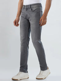 Men Jeans Regular Fit Grey Mid Rise