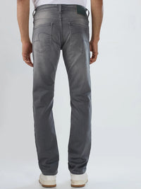 Men Jeans Regular Fit Grey Mid Rise
