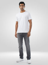 Men Jeans Regular Fit Grey Mid Rise