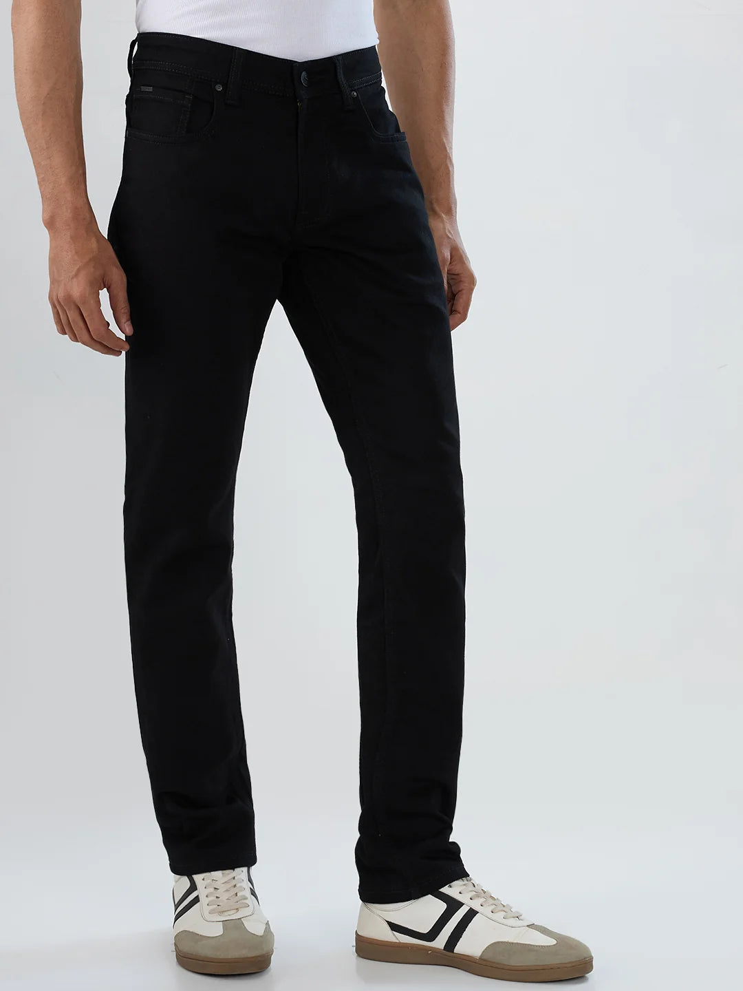 Men Rover Jeans Regular Fit Black Mid Rise