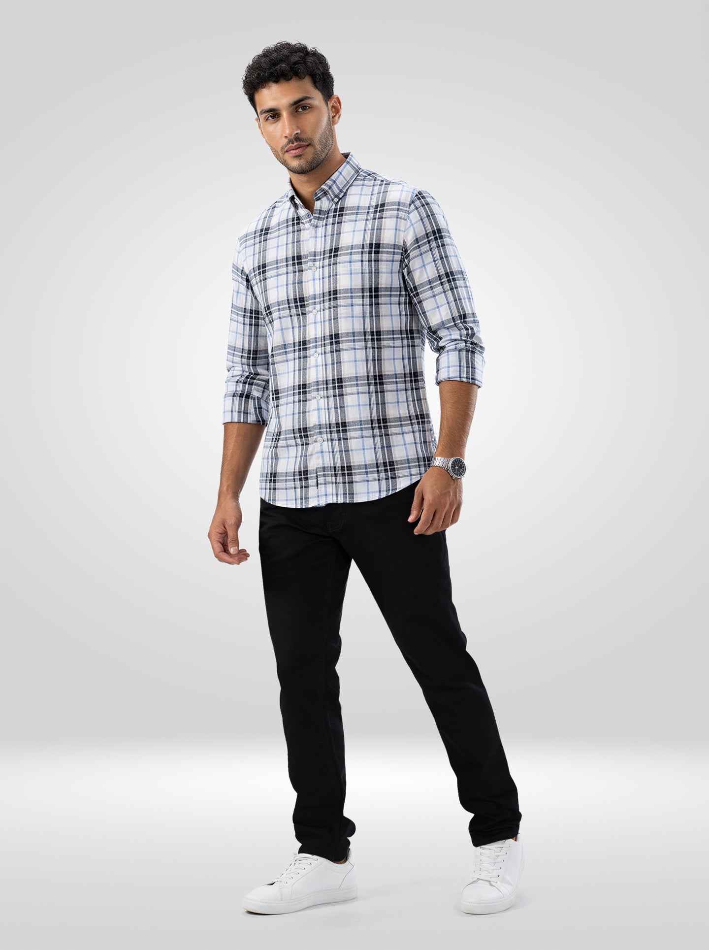 Men Jeans Regular Fit Black Mid Rise