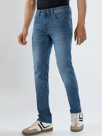 Men Jeans Regular Fit Grey Mid Rise