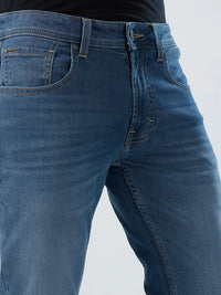 Men Jeans Regular Fit Grey Mid Rise