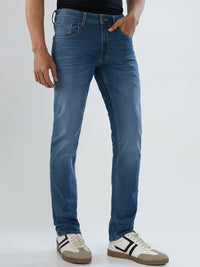 Men Jeans Regular Fit Grey Mid Rise