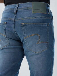 Men Jeans Regular Fit Grey Mid Rise