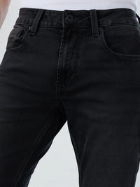 Men Rover Jeans Regular Fit Black Mid Rise