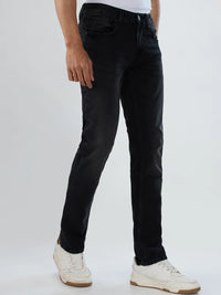 Men Rover Jeans Regular Fit Black Mid Rise