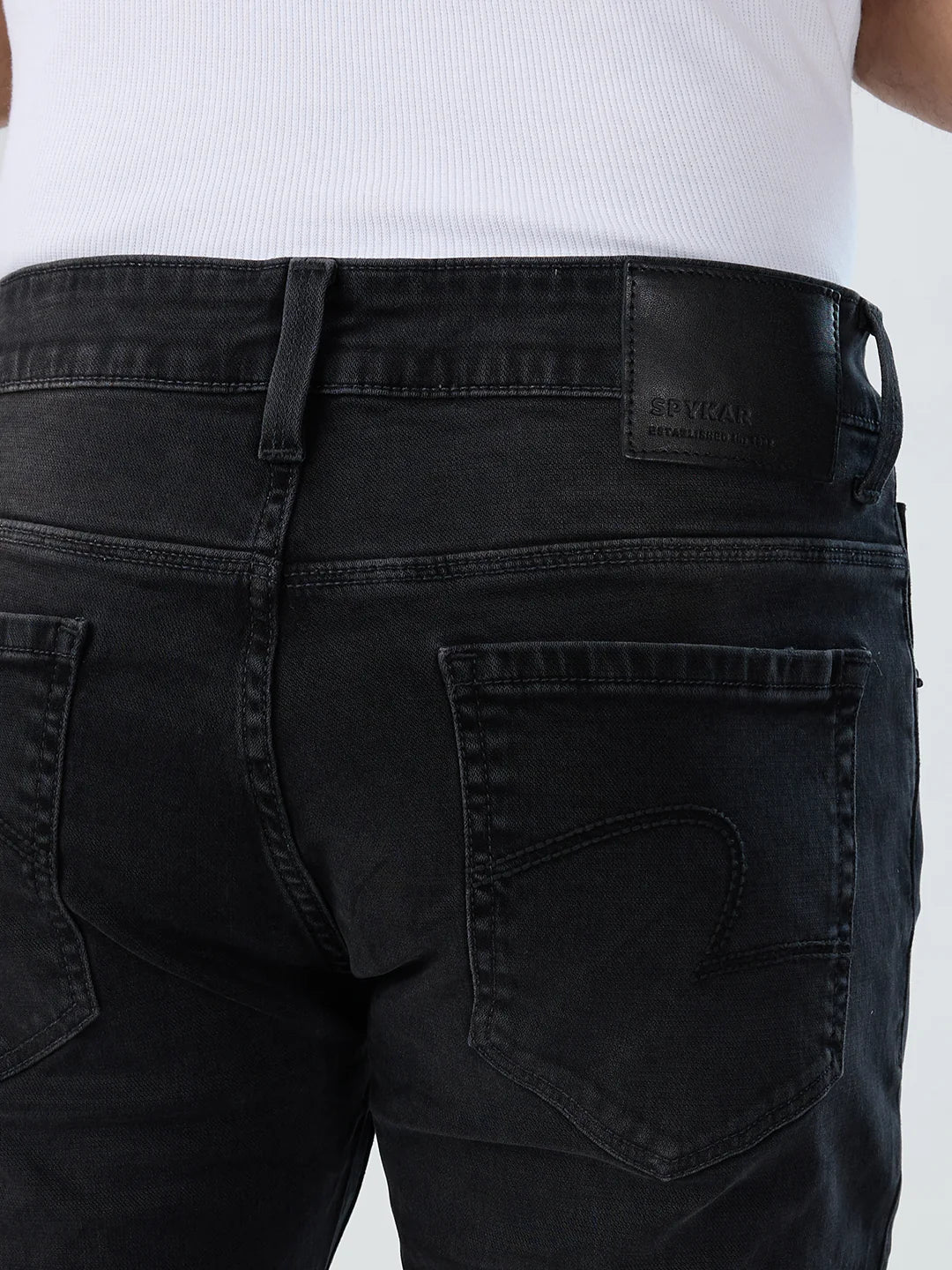 Men Rover Jeans Regular Fit Black Mid Rise