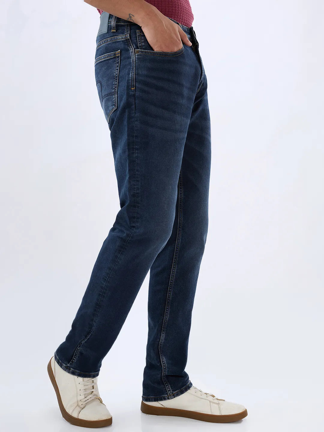 Men Rover Jeans Regular Fit Dark Blue Mid Rise