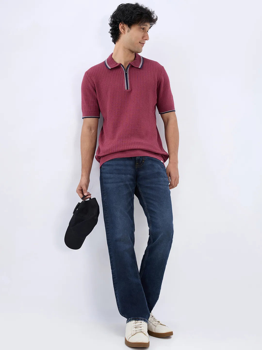 Men Rover Jeans Regular Fit Dark Blue Mid Rise