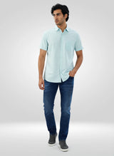 Men Jeans Regular Fit Dark Blue Mid Rise