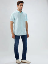 Men Jeans Regular Fit Dark Blue Mid Rise