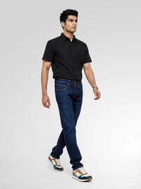 Men Rover Jeans Regular Fit Dark Blue Mid Rise