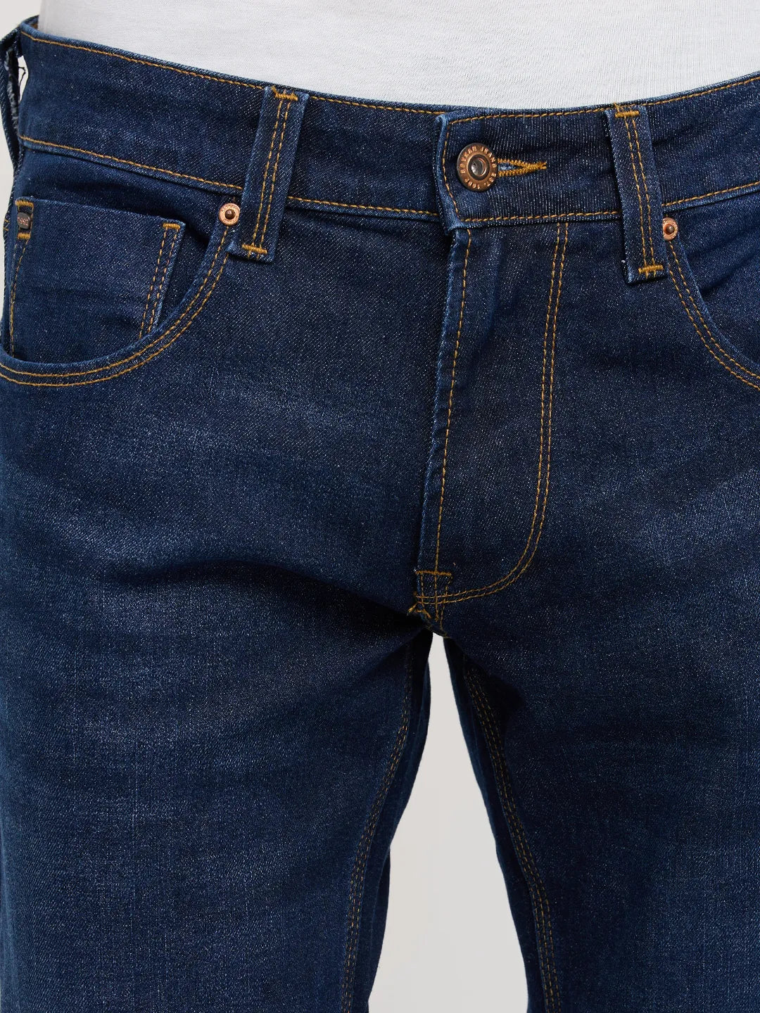 Men Rover Jeans Regular Fit Dark Blue Mid Rise