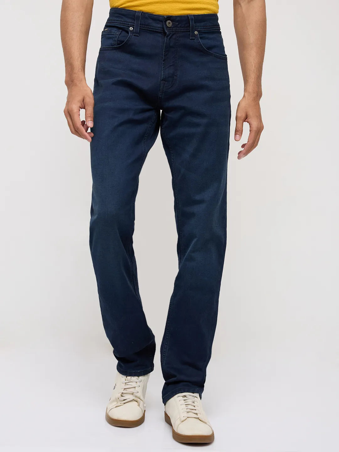 Men Rover Jeans Regular Fit Dark Blue Mid Rise