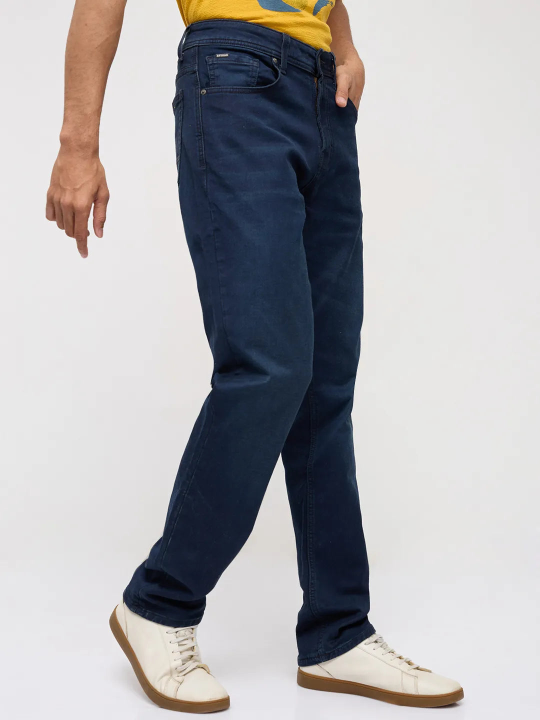 Men Rover Jeans Regular Fit Dark Blue Mid Rise