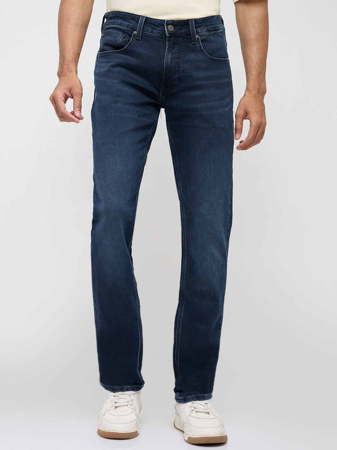Men Rover Jeans Regular Fit Dark Blue Mid Rise