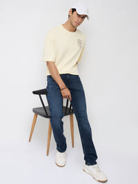 Men Rover Jeans Regular Fit Dark Blue Mid Rise