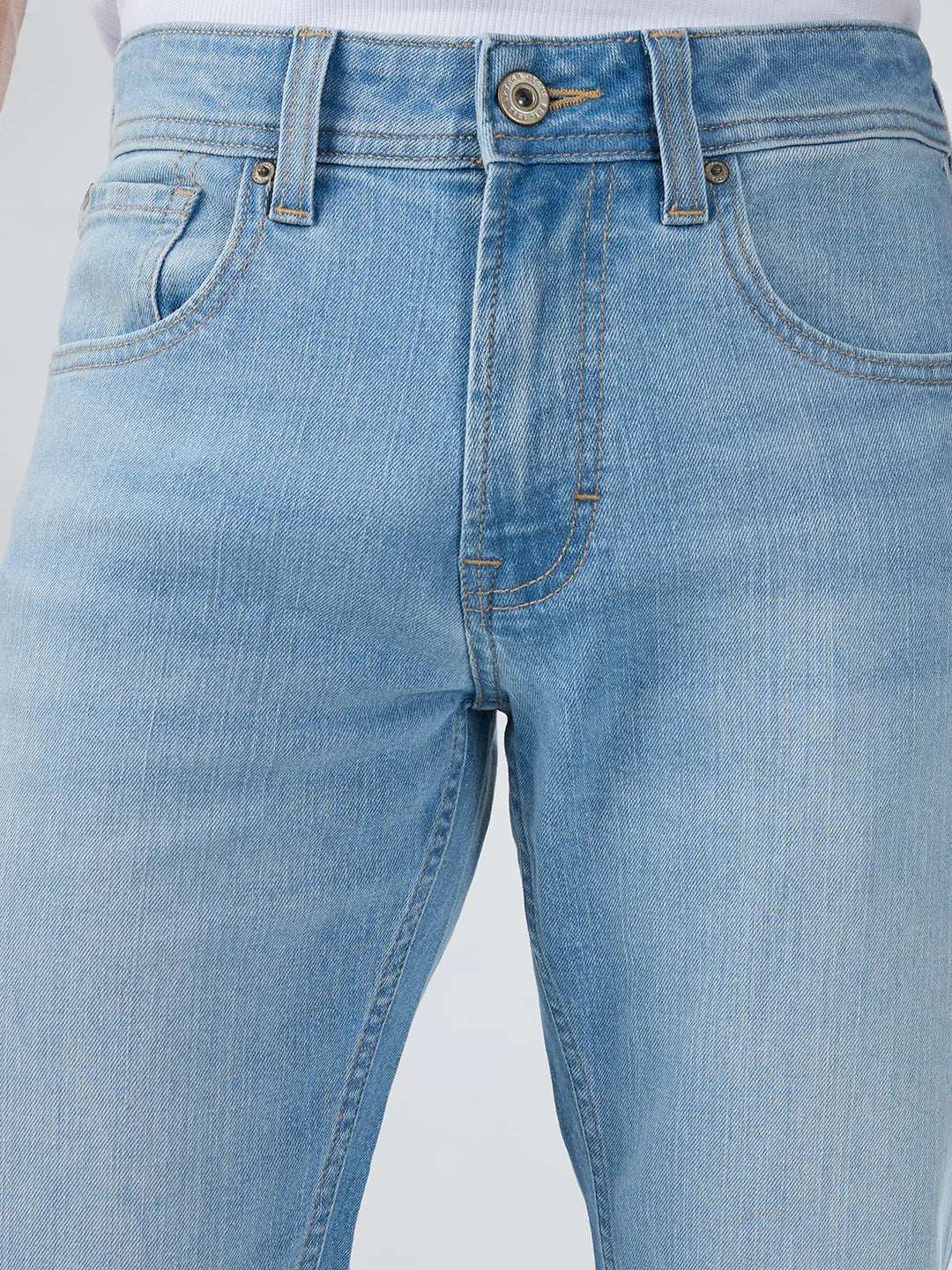 Men Rover Jeans Regular Fit Light Blue Mid Rise