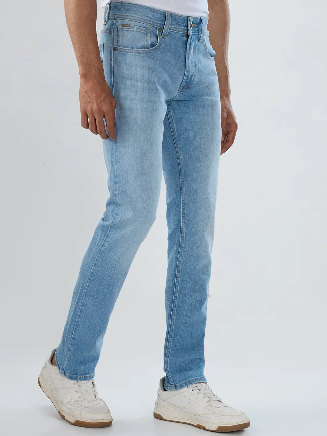Men Rover Jeans Regular Fit Light Blue Mid Rise