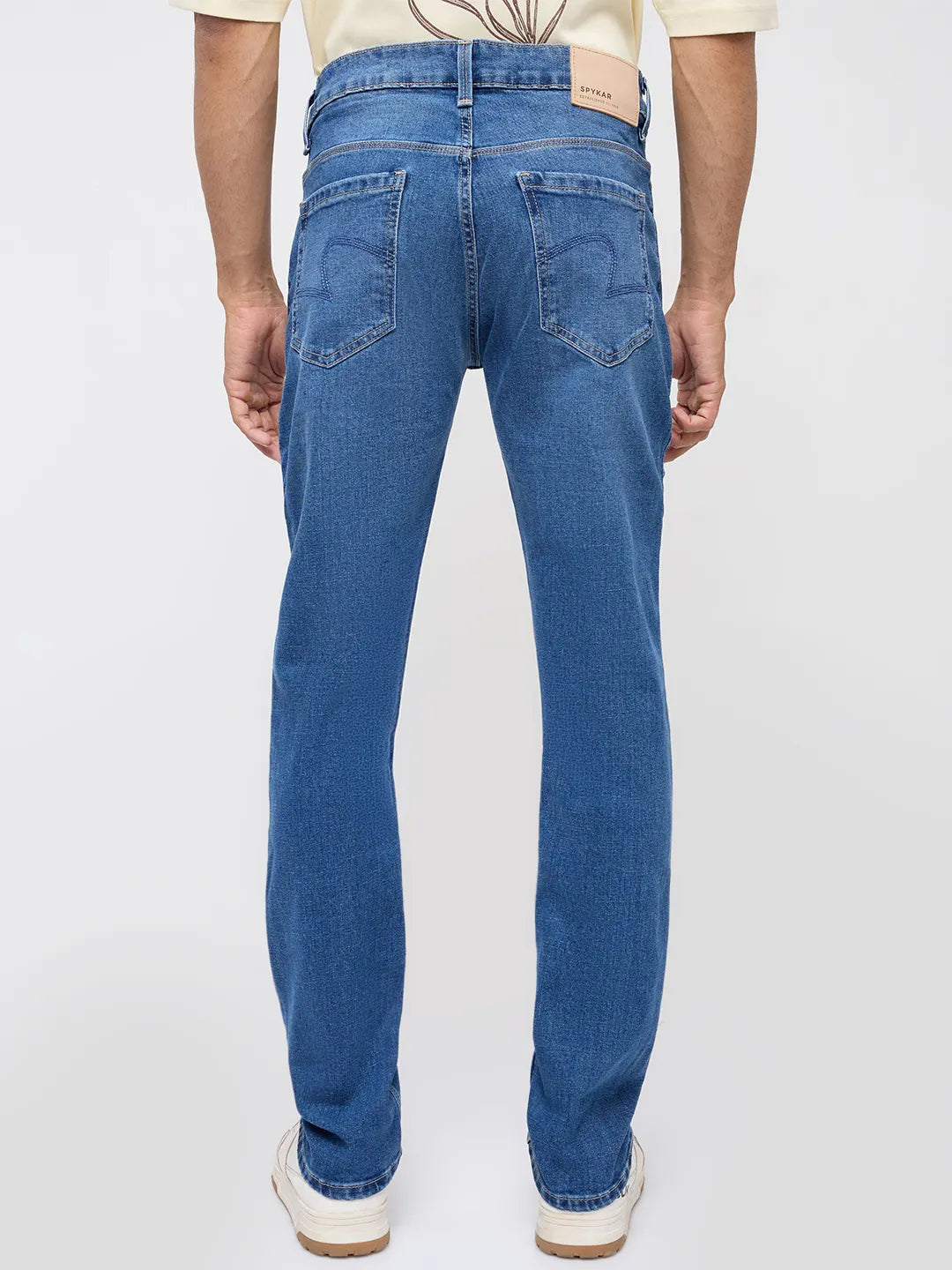Men Rover Jeans Regular Fit Mid Blue Mid Rise