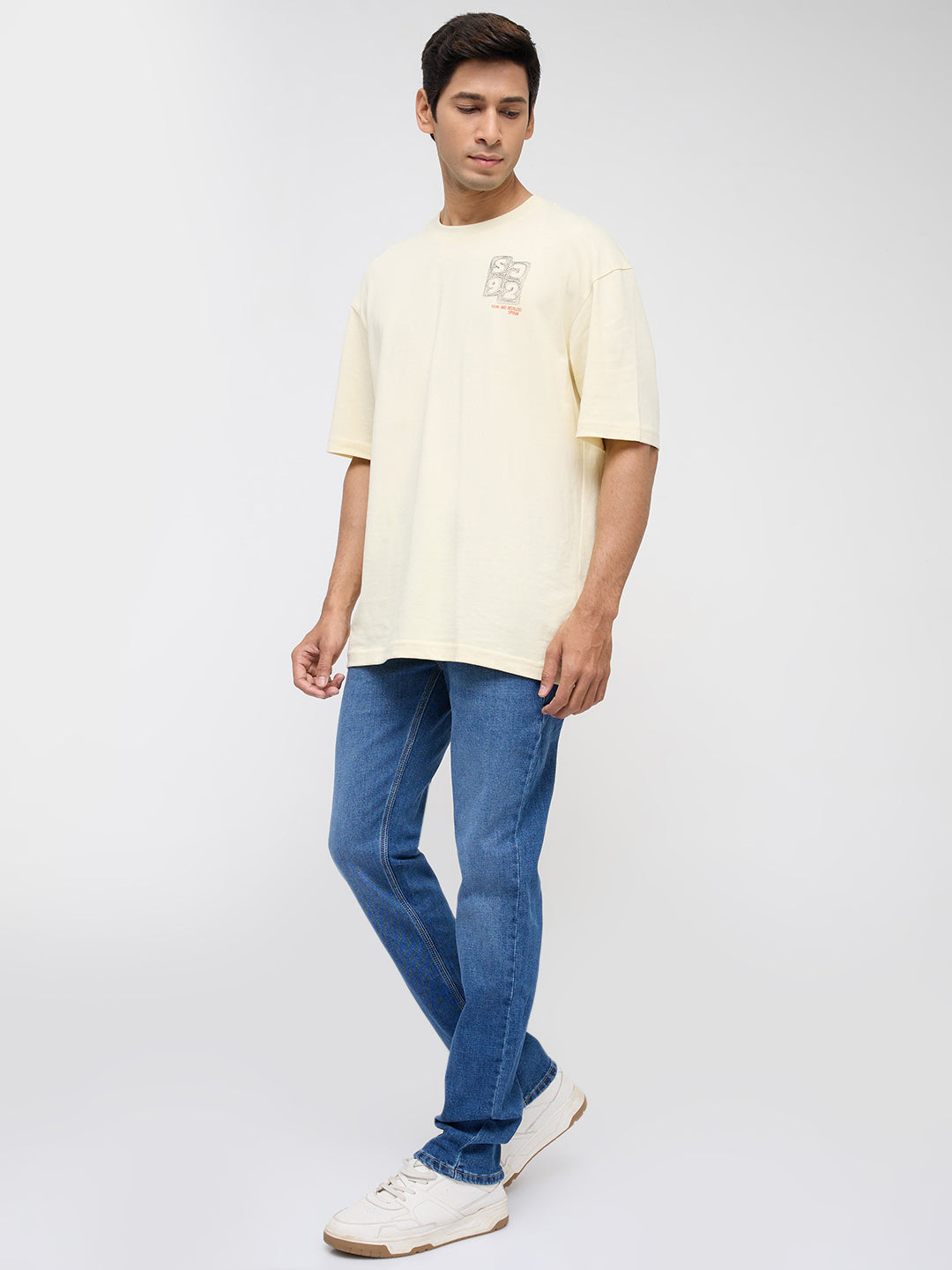 Men Rover Jeans Regular Fit Mid Blue Mid Rise