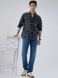 Men Jeans Regular Fit Mid Blue Mid Rise