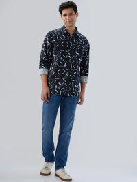 Men Jeans Regular Fit Mid Blue Mid Rise