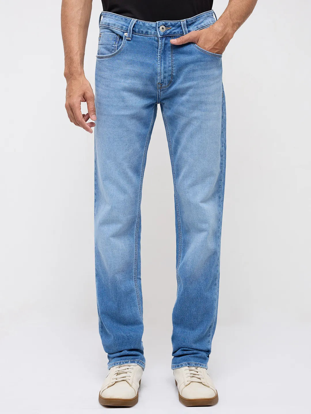 Men Rover Jeans Regular Fit Mid Blue Mid Rise