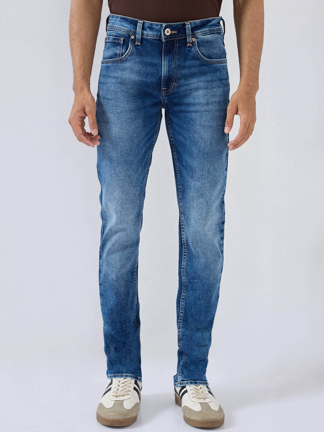 Men Rover Jeans Regular Fit Mid Blue Mid Rise