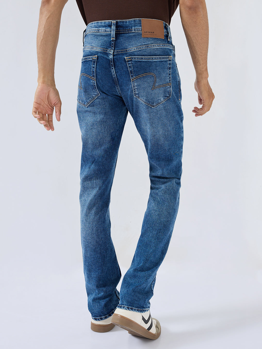 Men Rover Jeans Regular Fit Mid Blue Mid Rise