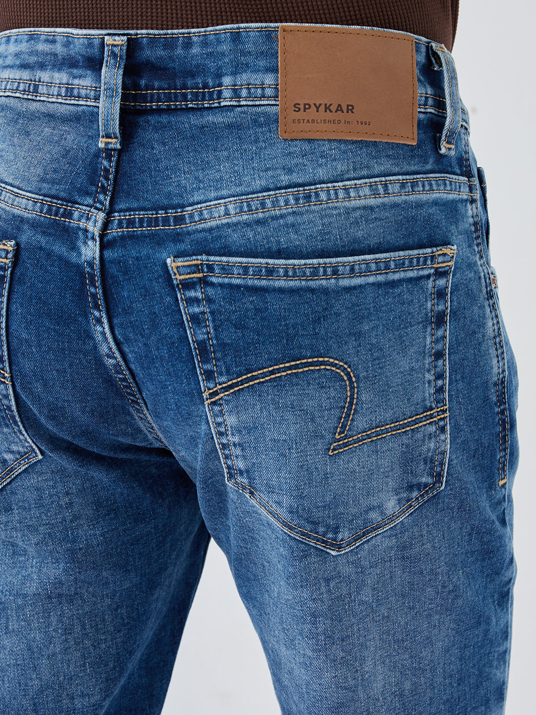 Men Rover Jeans Regular Fit Mid Blue Mid Rise