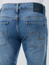 Men Jeans Regular Fit Mid Blue Mid Rise