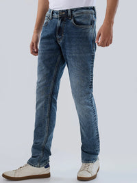 Men Jeans Regular Fit Grey Mid Rise