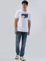 Men Jeans Regular Fit Grey Mid Rise