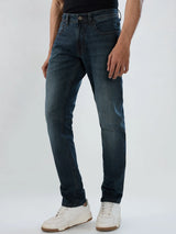 Men Jeans Regular Fit Vintage Blue Mid Rise