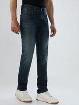 Men Jeans Regular Fit Vintage Blue Mid Rise