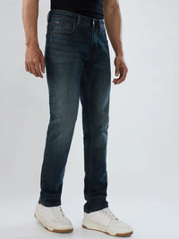 Men Jeans Regular Fit Vintage Blue Mid Rise