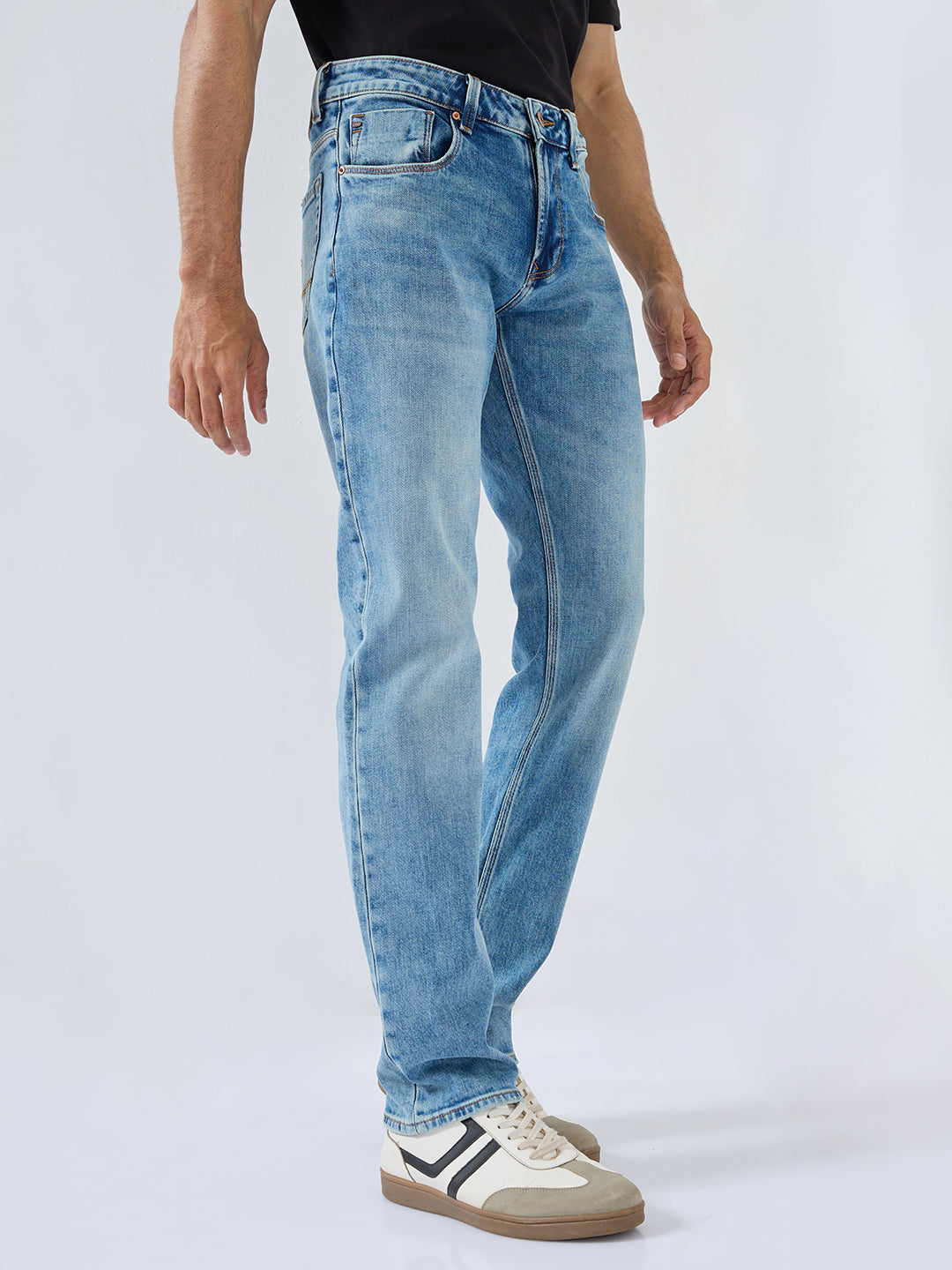 Men Rover Jeans Regular Fit Vintage Blue Mid Rise