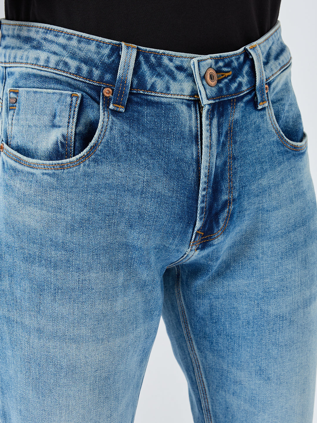 Men Rover Jeans Regular Fit Vintage Blue Mid Rise