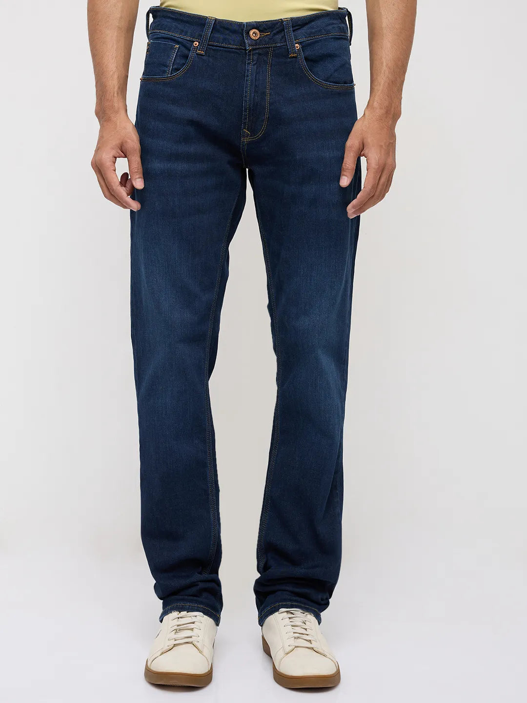 Men Rover Jeans Regular Fit Dark Blue Mid Rise