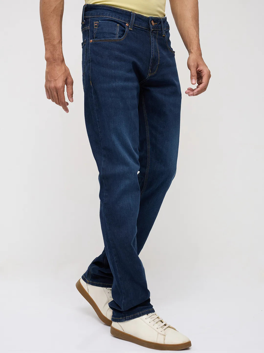 Men Rover Jeans Regular Fit Dark Blue Mid Rise