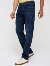 Men Rover Jeans Regular Fit Dark Blue Mid Rise
