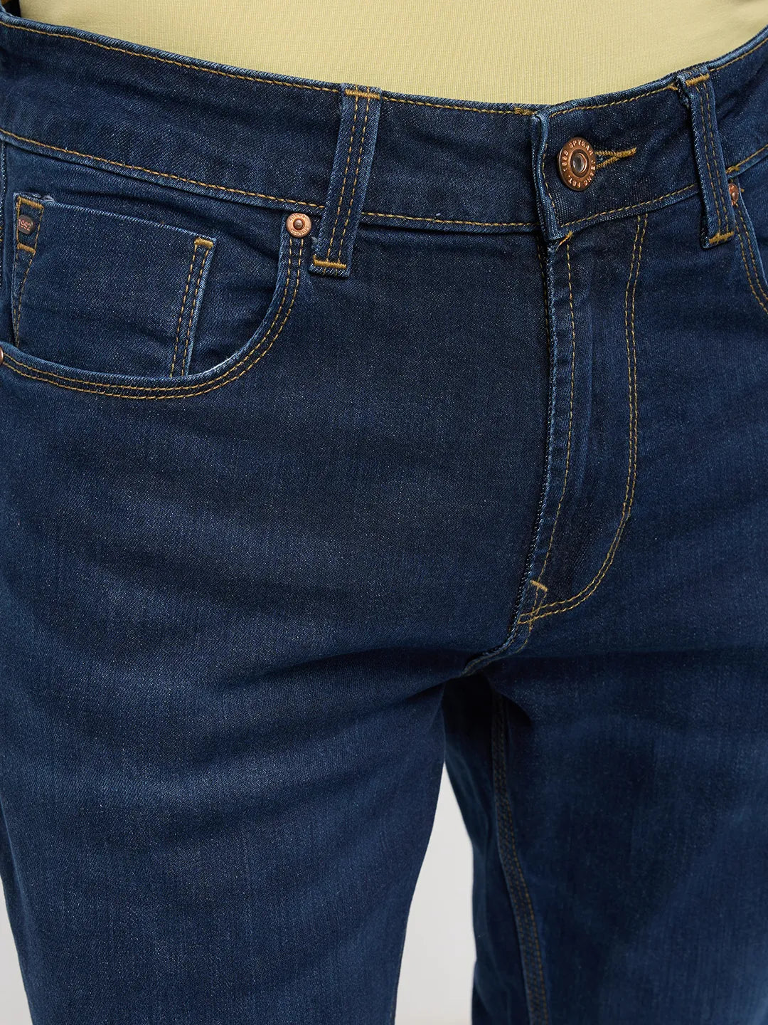 Men Rover Jeans Regular Fit Dark Blue Mid Rise
