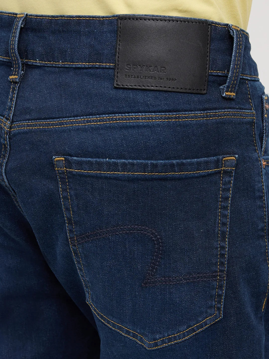 Men Rover Jeans Regular Fit Dark Blue Mid Rise